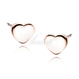 Silver (925) rose gold-plated earrings - hearts