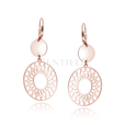 Silver (925) rose gold-plated earrings - mandala with circle