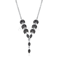 Silver (925) stylish, bridal necklace with black zirconia.
