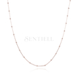 Silver rose gold-plated necklace (925) diamond cut anchor with balls